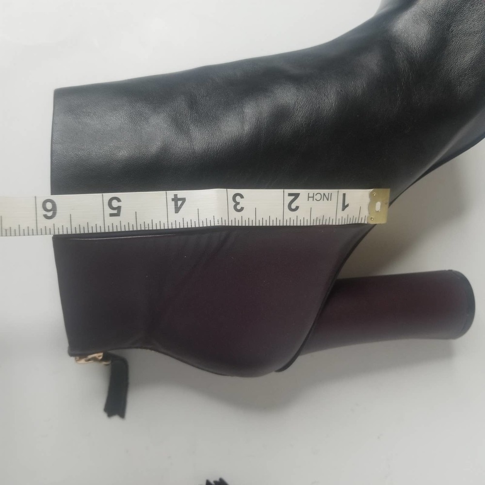 CAbi Bisset Color Block Pointed Toe Leather Booties Black Vino Size 11 - Picture 15 of 16